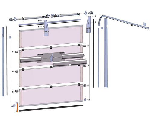 Schematic diagram of doors with internal locking Schematic diagram of doors with internal locking